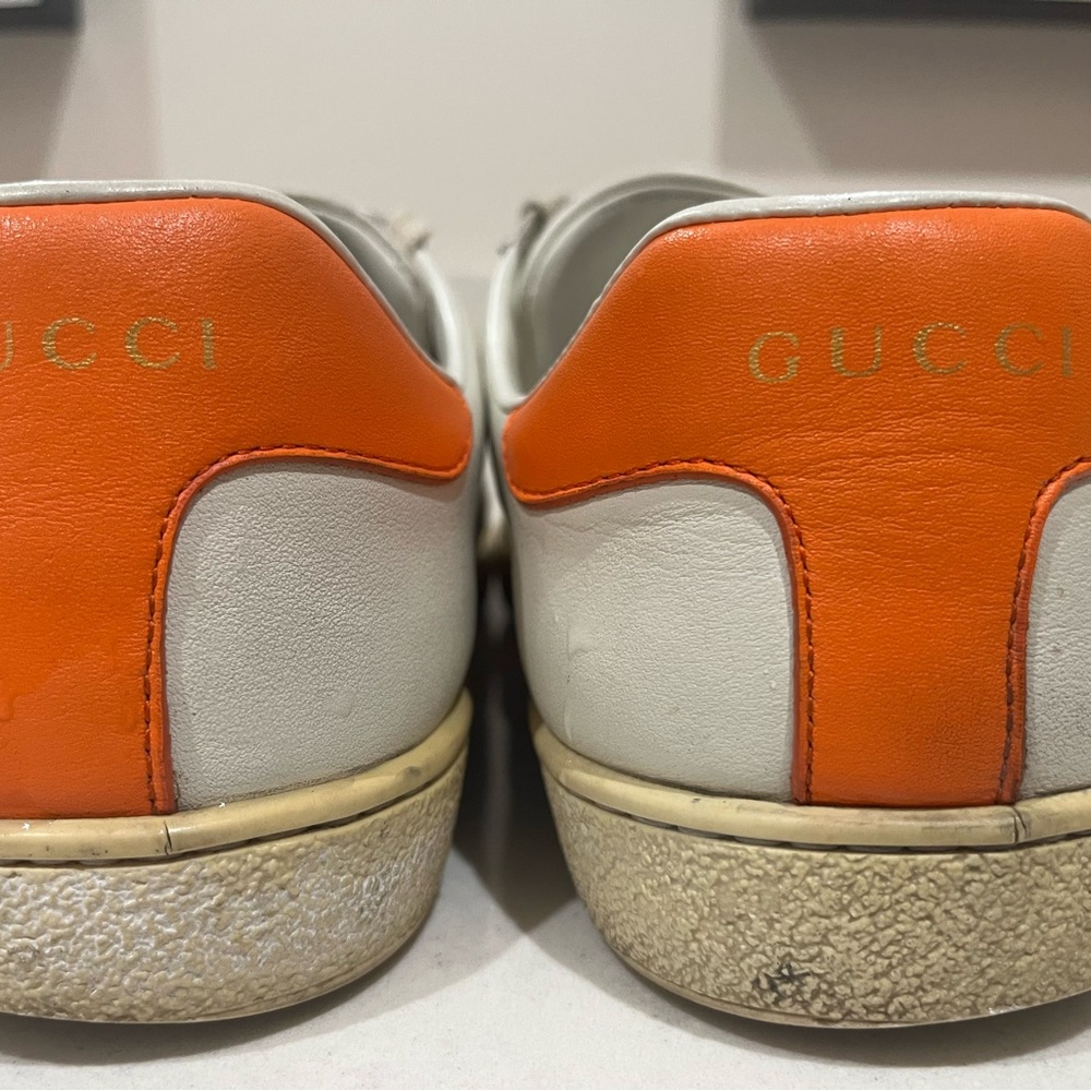 Gucci x Disney collab White and Orange Sneakers with Mickey Design, M9/W10.5 - Picture 5 of 9
